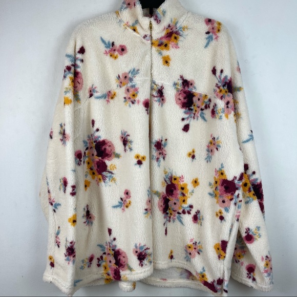 Floral Print Teddy Bear Pullover Jacket SZ 3X NWOT - Picture 6 of 8